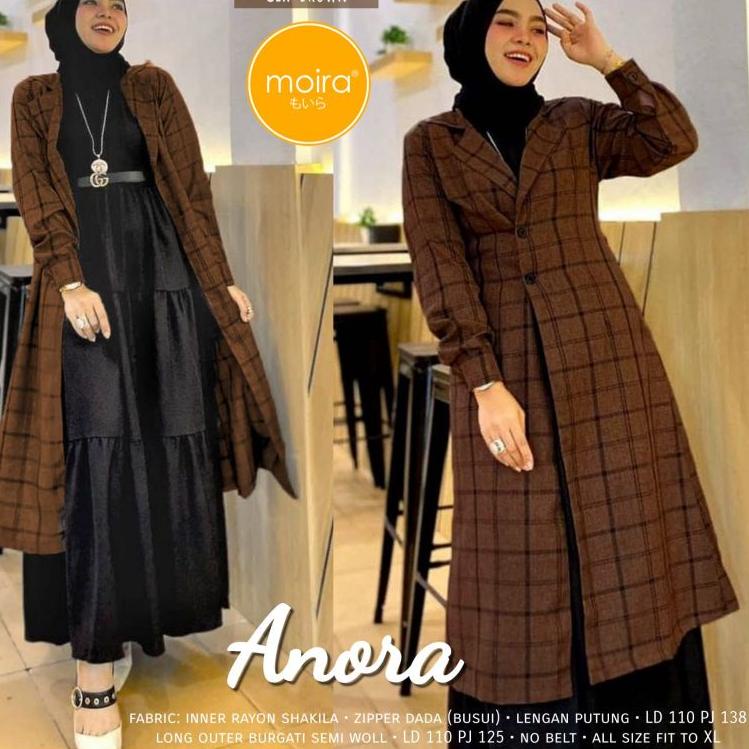 WTP.18Oc22ν ▫ Anora inner dan long blezer inner premium shakila lengan puntung long blazer semi woll