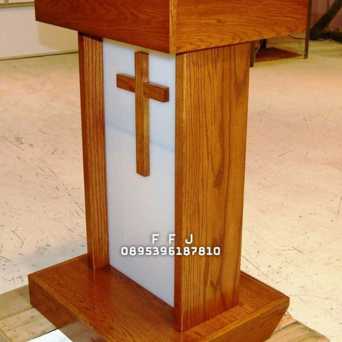 Mimbar Gereja minimalis kayu jati