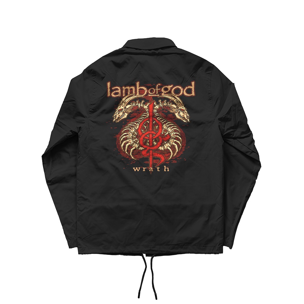 JAKET BAND METAL LAMB OF GOD | COACH JACKET PRIA WANITA BAHAN PARASUT WATERPROOF