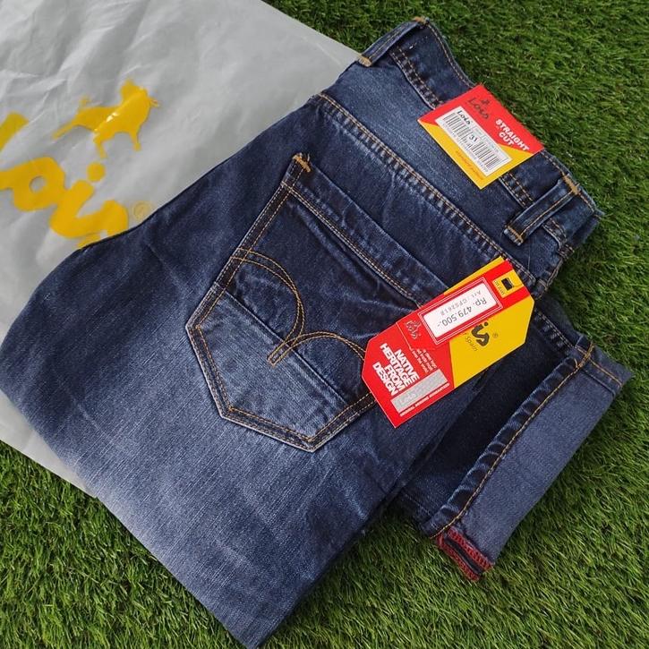 9p✫Stock Banyak✰ PROMO SALE CUCI GUDANG Celana Jeans Lois Pria Premium 100% Size 27-38 Original Denim Selvegde Reguler Fit Model - Lois Asli Cowok Kekinian 79 ✫