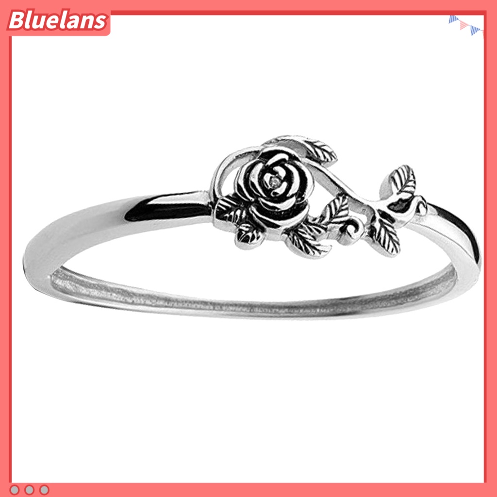 Bluelans Wedding Ring Rose Design Elegant Classic Delicate Wedding Ring