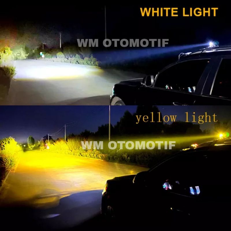 Lampu Tembak Sorot 24 Volt 2 LED OWL Superbright Mini Driving Lens Truk Bus Canter Fuso Tronton Putih Kuning 2 Warna D2 Hi Lo Cutoff Mobil High Low Lasergun Kipas Laser Gun Offroad Bar Cree Jauh Dekat Dim Light Bar Foglamp Worklight Waterproof Truck Bis