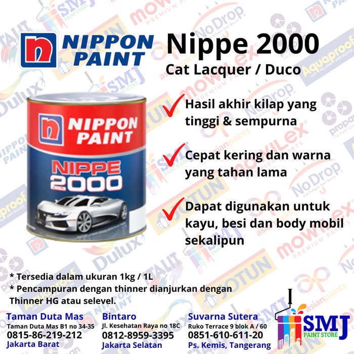 Cat Semprot Cat Duco Nippe 2000 Warna Kecuali Merah Kemasan 1Kg