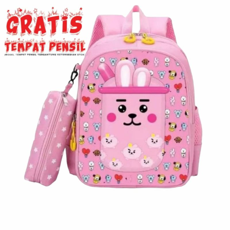 TAS SEKOLAH TK/SD TAS ANAK PEREMPUAN BOBA. FREE DOMPET