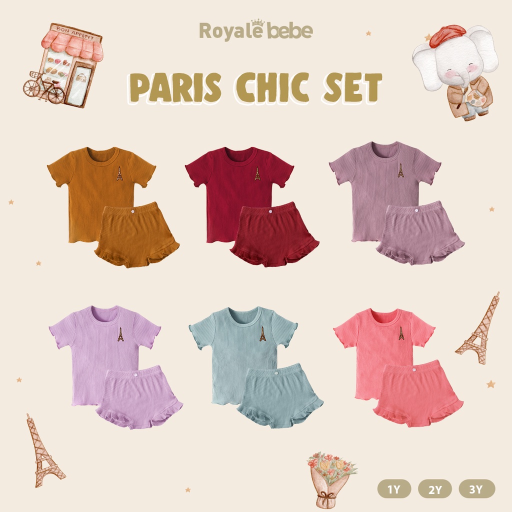 Royale Bebe Paris Chic Set Setelan Anak Perempuan 1-3 Tahun