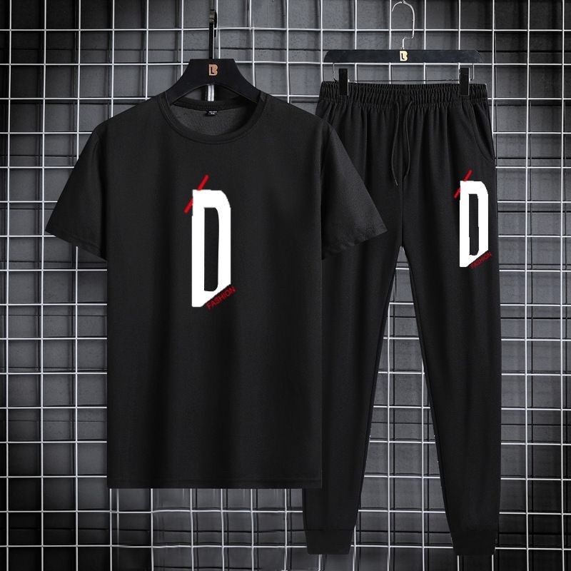 BAJU STELAN PRIA LENGAN PENDEK DD SETELAN COWOK KAOS + JOGGER PANJANG