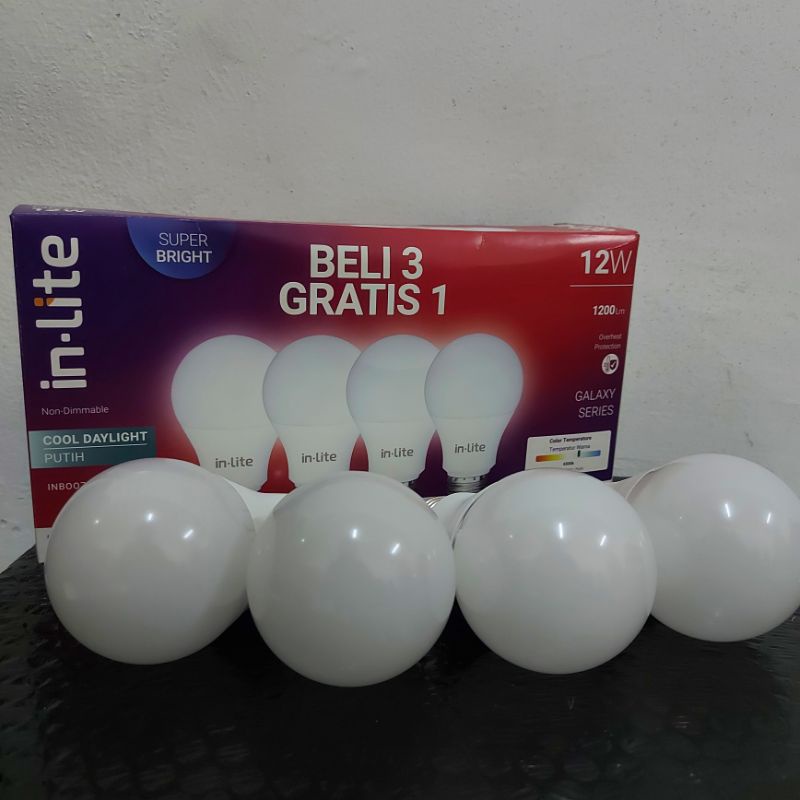 Lampu LED Bohlam Paket In-Lite 12 Watt/Lampu Paket LED In-Lite 12 Watt