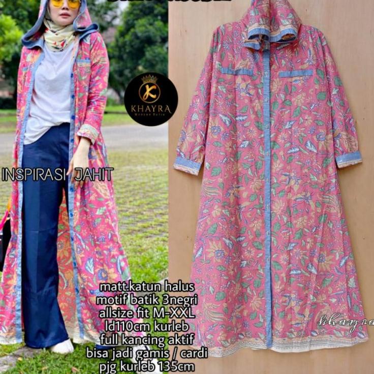 Big Sale.. Long Hoodie Gamis 2in1 Cardi || ORI BERLABEL Khayra