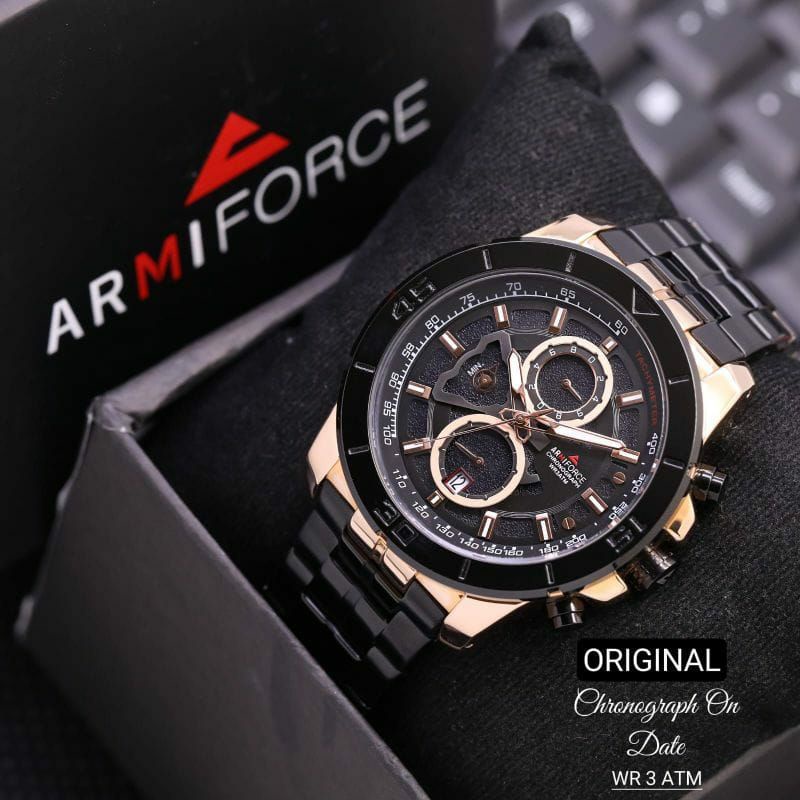 Jam Tangan Original Armiforce Chronograph Tahan Air Stainliss Steel Militer Kuarsa Mode