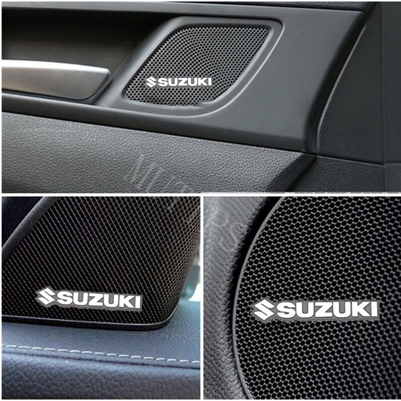 Suzuki 4Pcs Sticker Dekorasi Speaker Mobil ERTIGA XL7 SX4 Jimy Vitara Katana ERTIGA Splash Swift