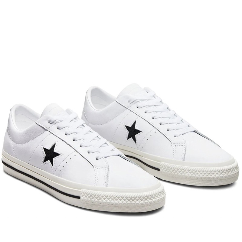 CONVERSE CONS ONE STAR PRO OX WHITE BLACK LEATHER ORIGINAL BNIB A02139C