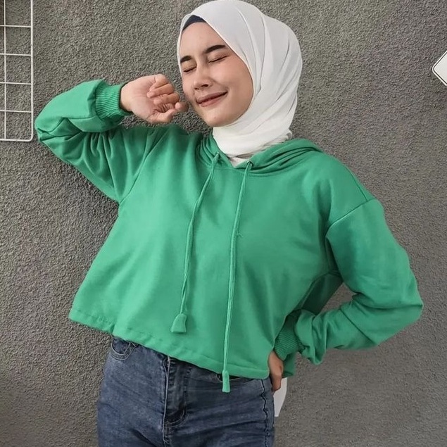 MVP - Colour Bright Hoodie Crop - Hoodie Oversize Wanita