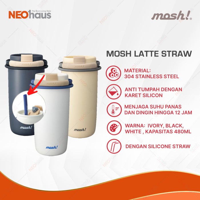Mosh Straw Latte Tumbler 480Ml