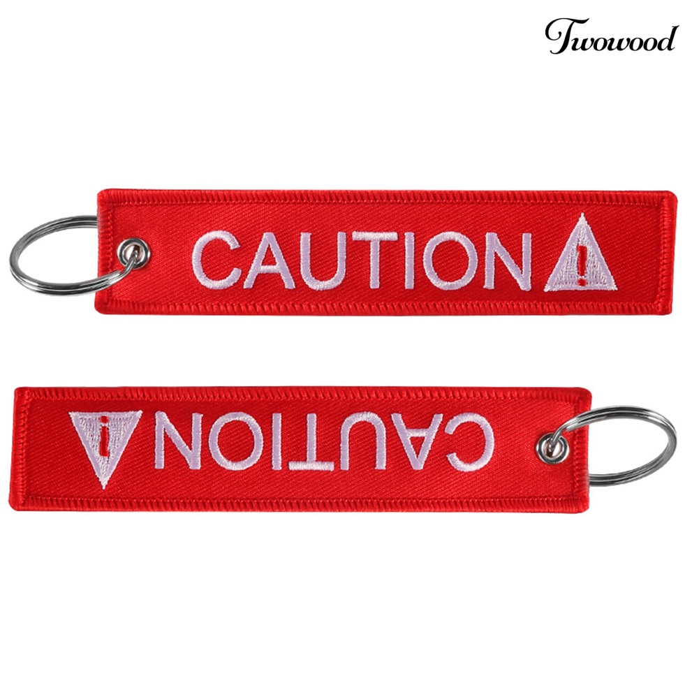 Twowood Gantungan Kunci Motif Tulisan CAUTION DIVER