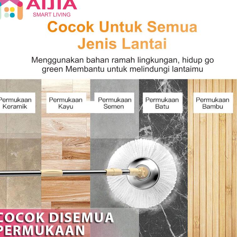L8C3 AIJIA Alat Pel Lantai Ultra Mop | Alat Pel Praktis SPIN MOP | Mop Pel Lantai Ultra Mop Ac 6L AN