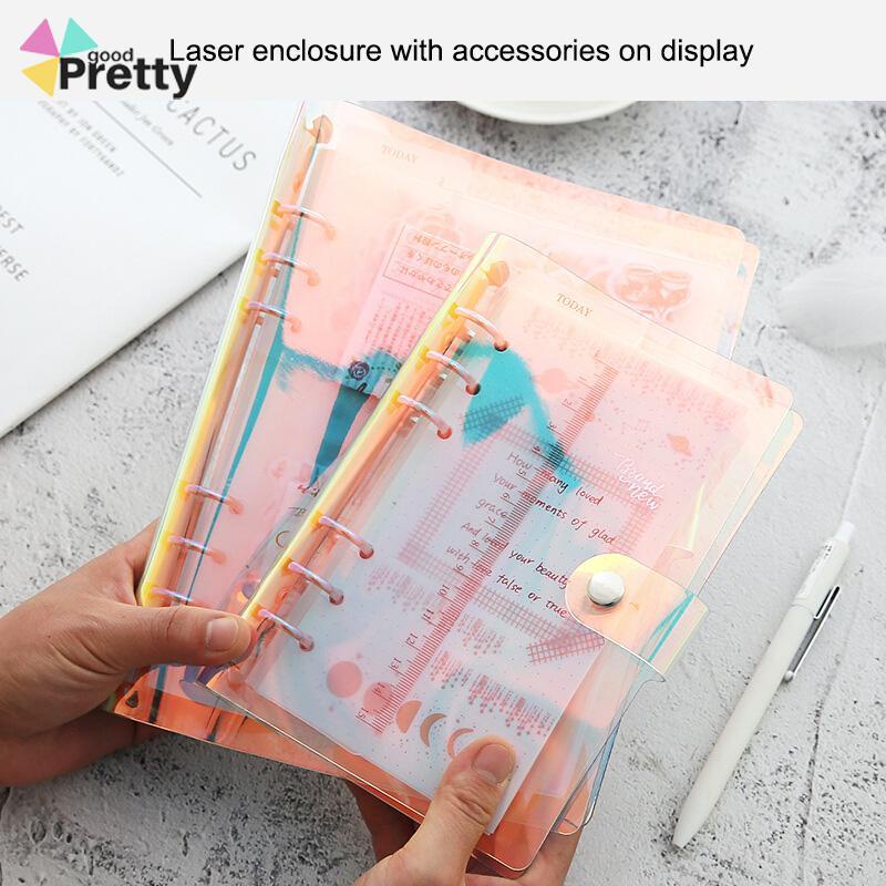 A6/A5 Clear Soft PVC Notebook Binder Cover Planner 6-Ring Loose-Leaf Folder Stationary - PD
