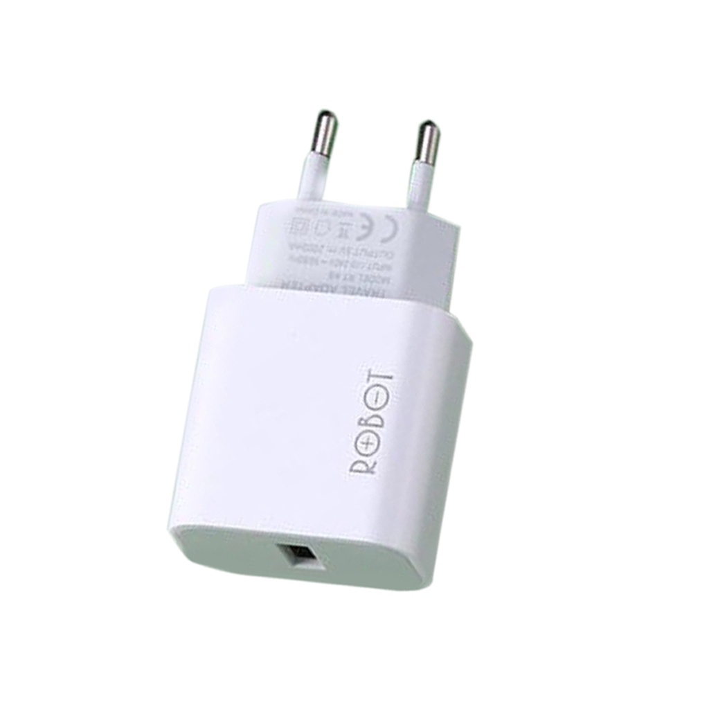 (1 Kotak) Robot RT-K8 Batok Adaptor Charger 2A isi 10 Pcs White / Batok Charger Robot Fast Charging
