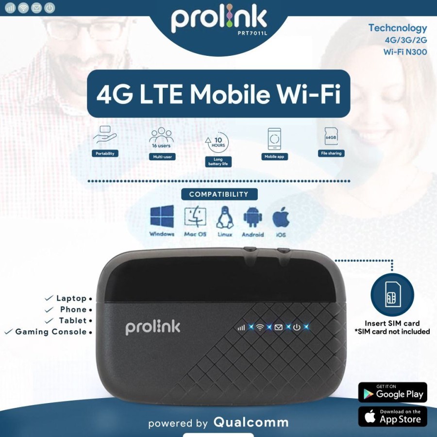 MODEM MIFI PROLINK 4G PRT7011L PROLINK 4G 150MBPS + PERDANA XL 42GB