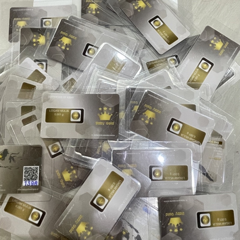 Baby Gold Emas Mini 0,001 gram Logam Mulia 24 Karat 0.001gr BabyGold minigold mini gold LM