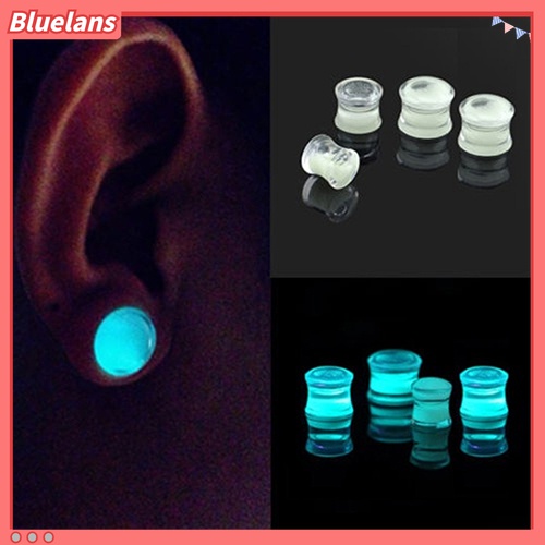 Pelebar Tindikan Telinga Model Double Flare Glow in the Dark Untuk Unisex