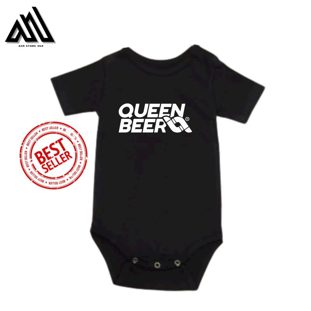 Kaos baju bayi jumper baby kids pendek DISTRO QUEENBEER / QUEEN BEER / tee tulisan usia 0 1 2 3 4 5 