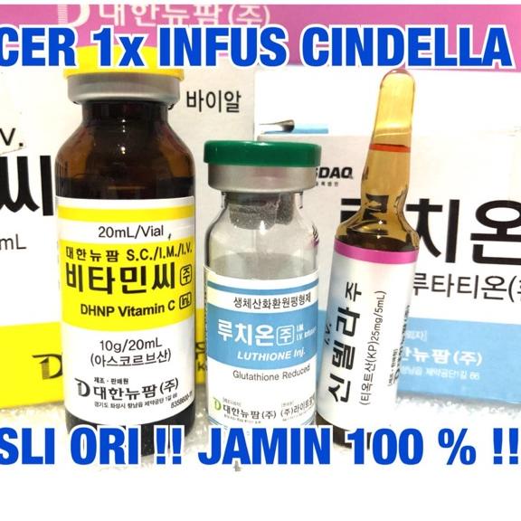 [KODE PRODUK JL04299] ECER CINDELLA 600 MG SET ORIGINAL KOREA infus whitening suntik putih pemutih l