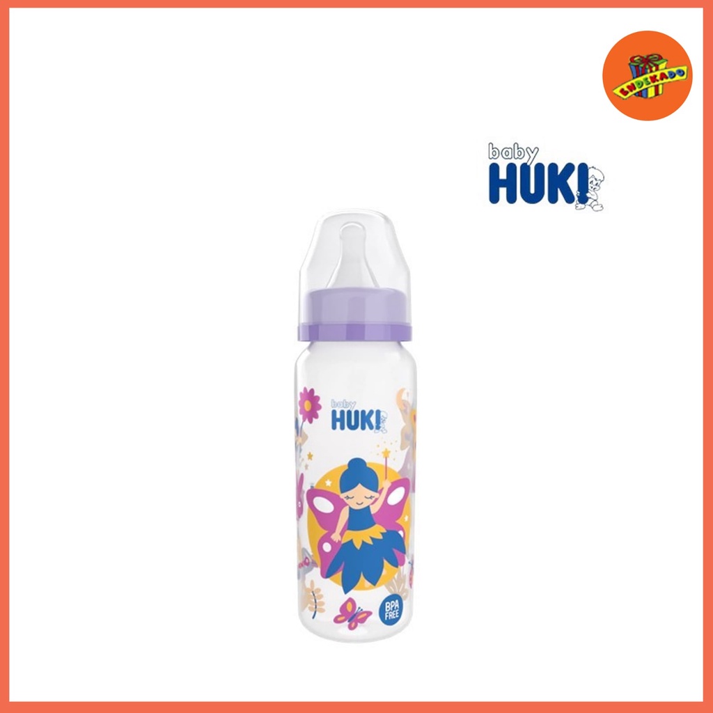 HUKI SLIM SILICONE NIPPLE BOTTLE CI 0341 240ml - Botol Susu Seri Dongeng