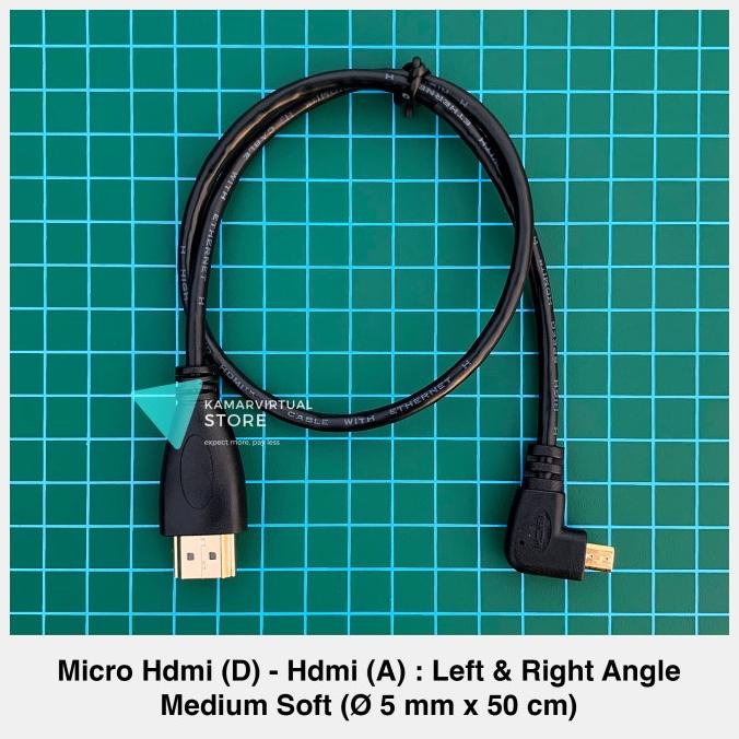 Micro Hdmi to Hdmi Right / Left Angled 90 L Degree Up to 4k