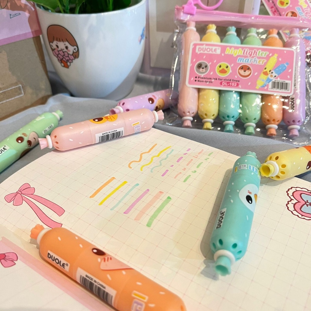 STABILO PASTEL 1 SET BENTUK SOSIS ISI 6 WARNA LENGKAP HARGA TERMURAH SPIDOL 1PACK WARNA-WARNI IMUT CUTE ALAT TULIS STATIONARY FANCY KUALITAS PREMIUM READY GROSIR DAN COD