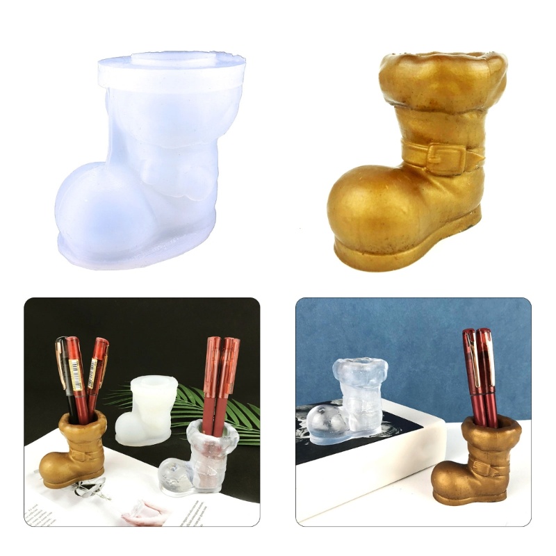 Siy Cetakan Resin Handmade Bentuk Sepatu Boots Natal Bahan Silikon