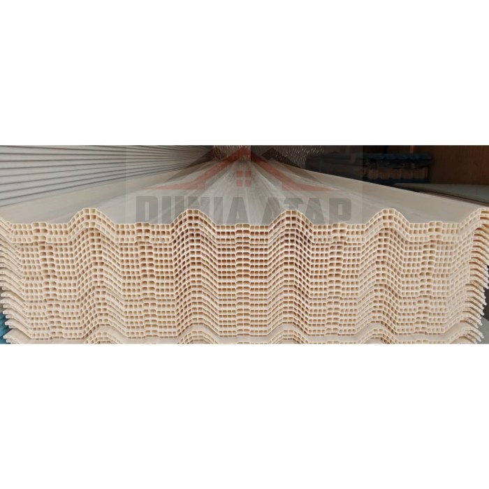 Atap UPVC SUN PANEL Twinwall TRANSLUCENT (Semi Transparan 30%)