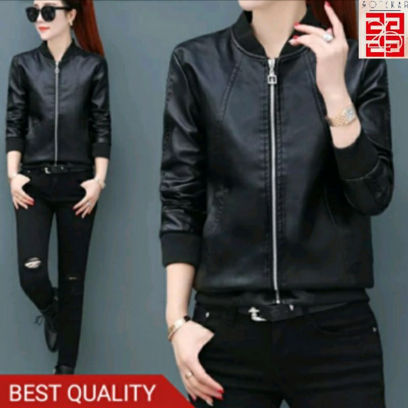 Jaket Semi Kulit Wanita / Jaket Fasion Wanita / Bomber Wanita