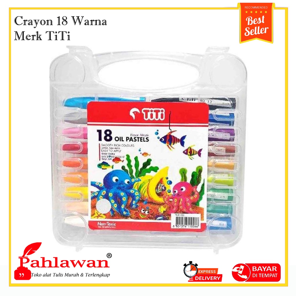 

Crayon 18 Warna Lengkap Titi / pensil warna / pulpen / pensil / buku / atk / penggaris / kertas / lem / gunting / cutter / kotak / tipex / penghapus / penggaris / pengukir / kuas / cat / gambar / lukis / joyko / standar / snowman / sekolah