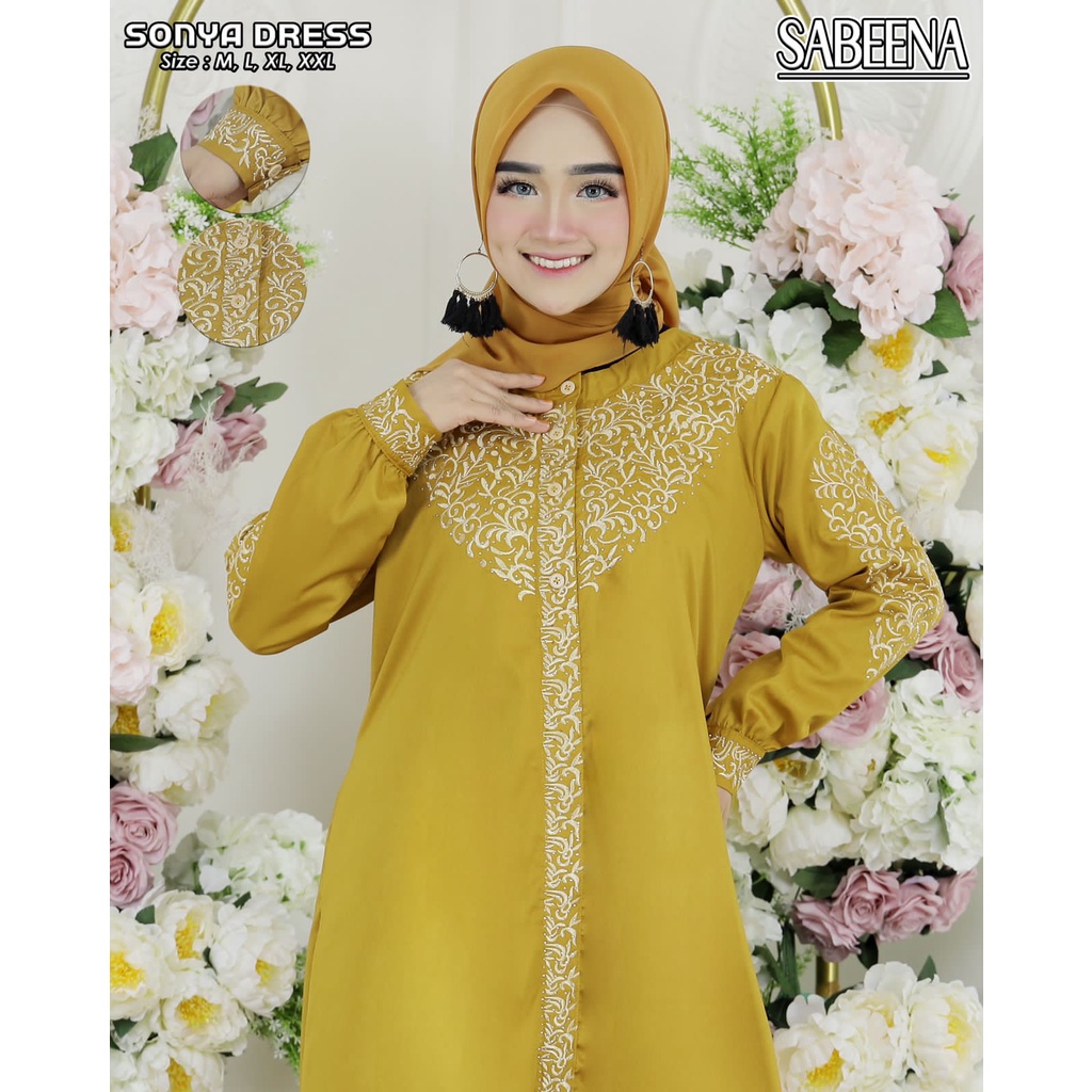 Gamis Katun Toyobo Bordir Premium//Gamis madina COD