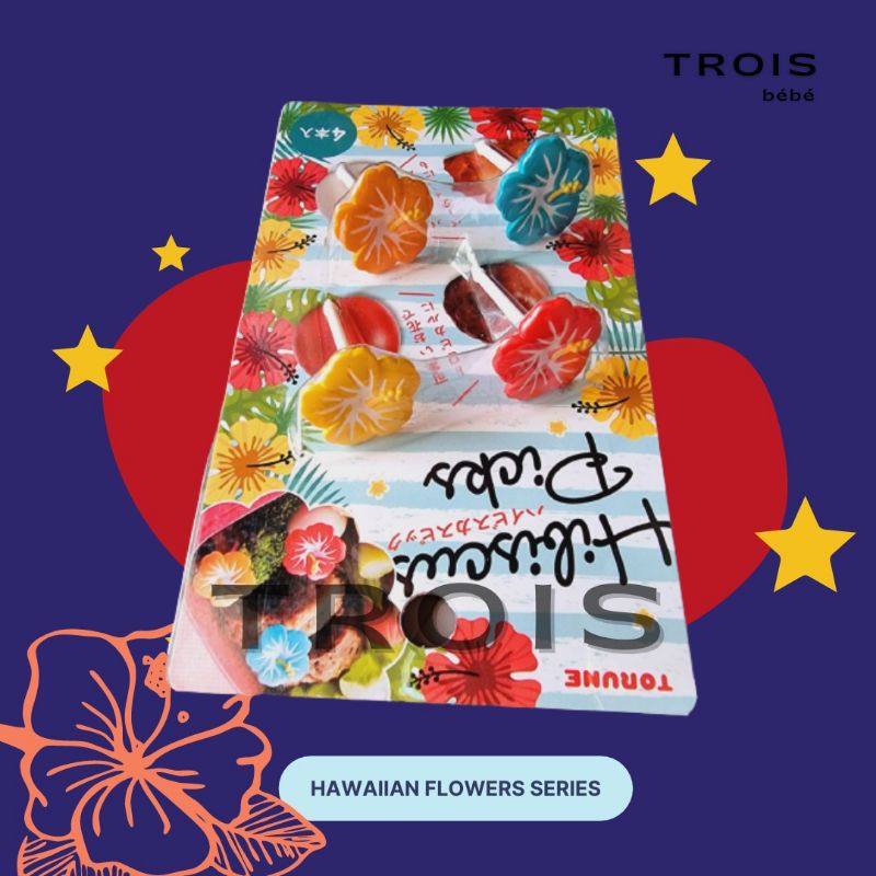 Hawaiian Flowers Series - Food Pick Tusukan Bento Hiasan Bento Dekorasi Bento Hiasan Makanan Dekoras