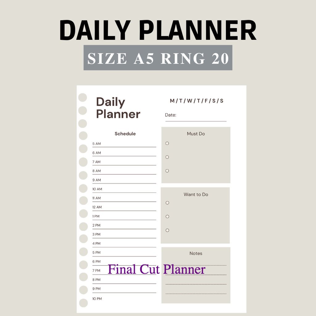 

Loose Leaf A5 - Daily Planner Aesthetic By Monolgprojects .