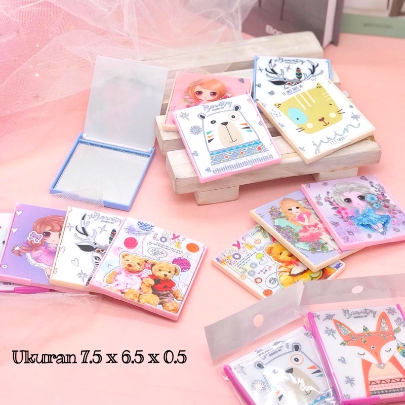 CERMIN MAKE UP 3D - CERMIN LIPAT MINI - SOUVENIR MURAH