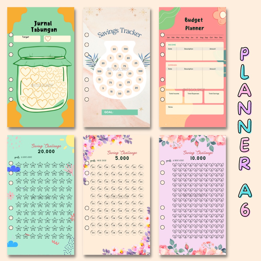 

Isi Binder Planner Nabung A6