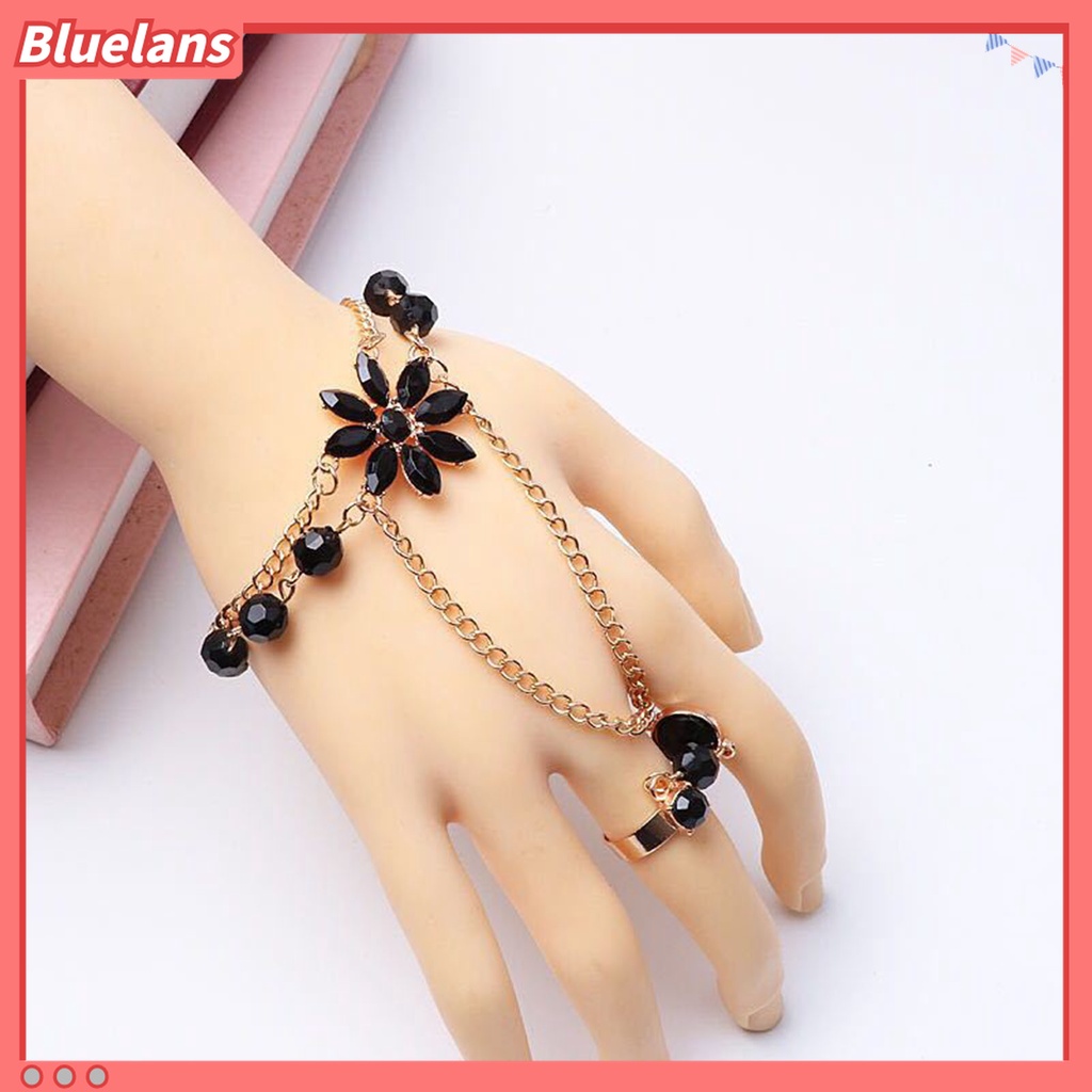 Gelang Cincin Jari Harness Bentuk Bunga Dapat Disesuaikan Untuk Wanita