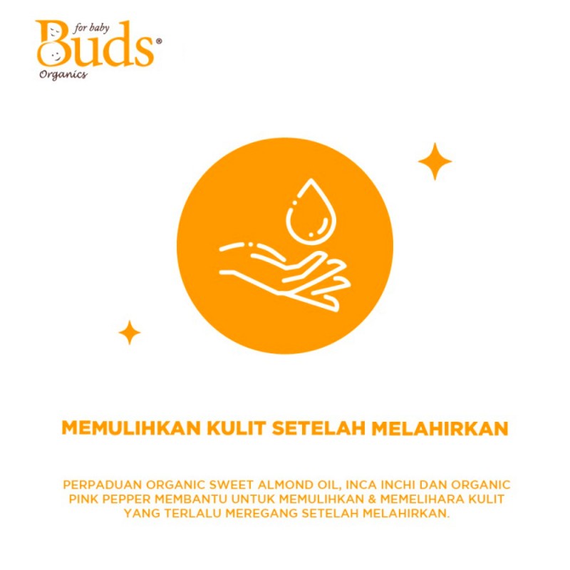 Buds Organics Massage Oil for Postpartum Mothers Minyak Pijat - 100 ml