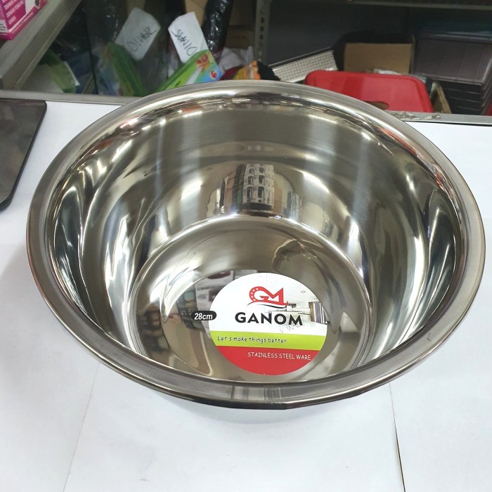 Baskom Genom Stainless Steel 28cm Mangkok Korea Bowl Ware Cake