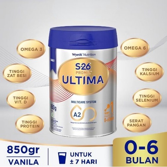 S-26 PROMIL ULTIMA 1 KALENG 850G SUSU BAYI 0-6 BULAN