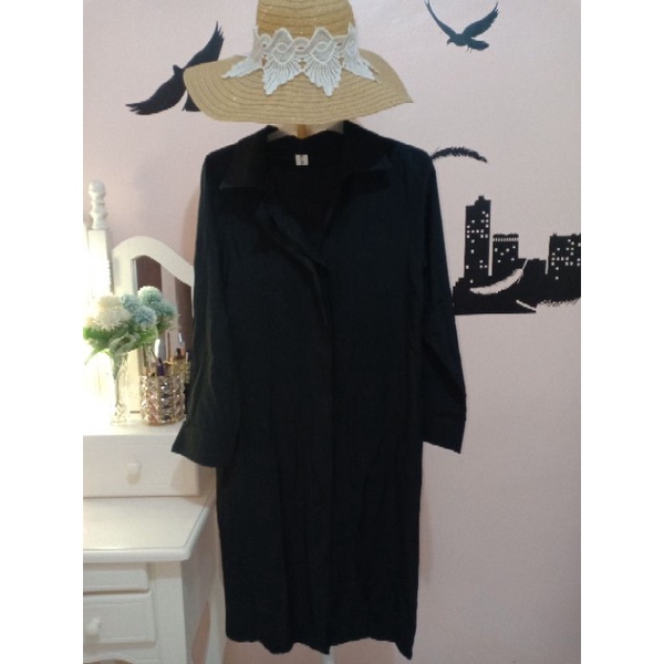 Tunik hitam lengan panjang