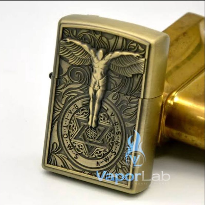 mancis korek api klasik sumbu kapas minyak vintage oil lighter guardian angel