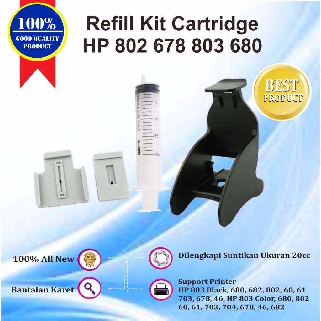 Refill Tool Kit Sedot Tinta Cartridge HP 680 678 682 802 803 46 60 703 704