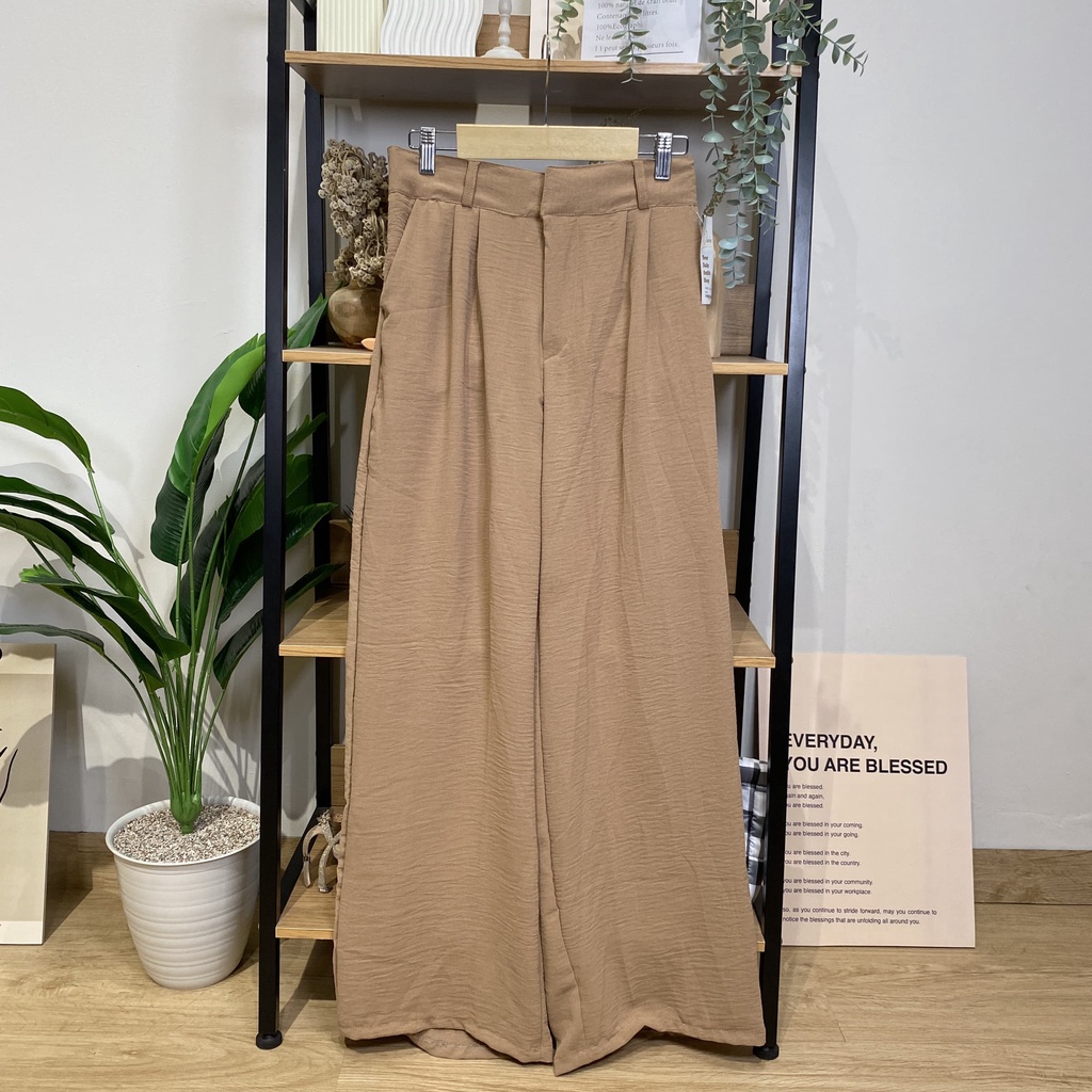 LOOSE PANTS HIGHWAIST KULOT CRINCLE AIRFLOW - THOFU PANTS