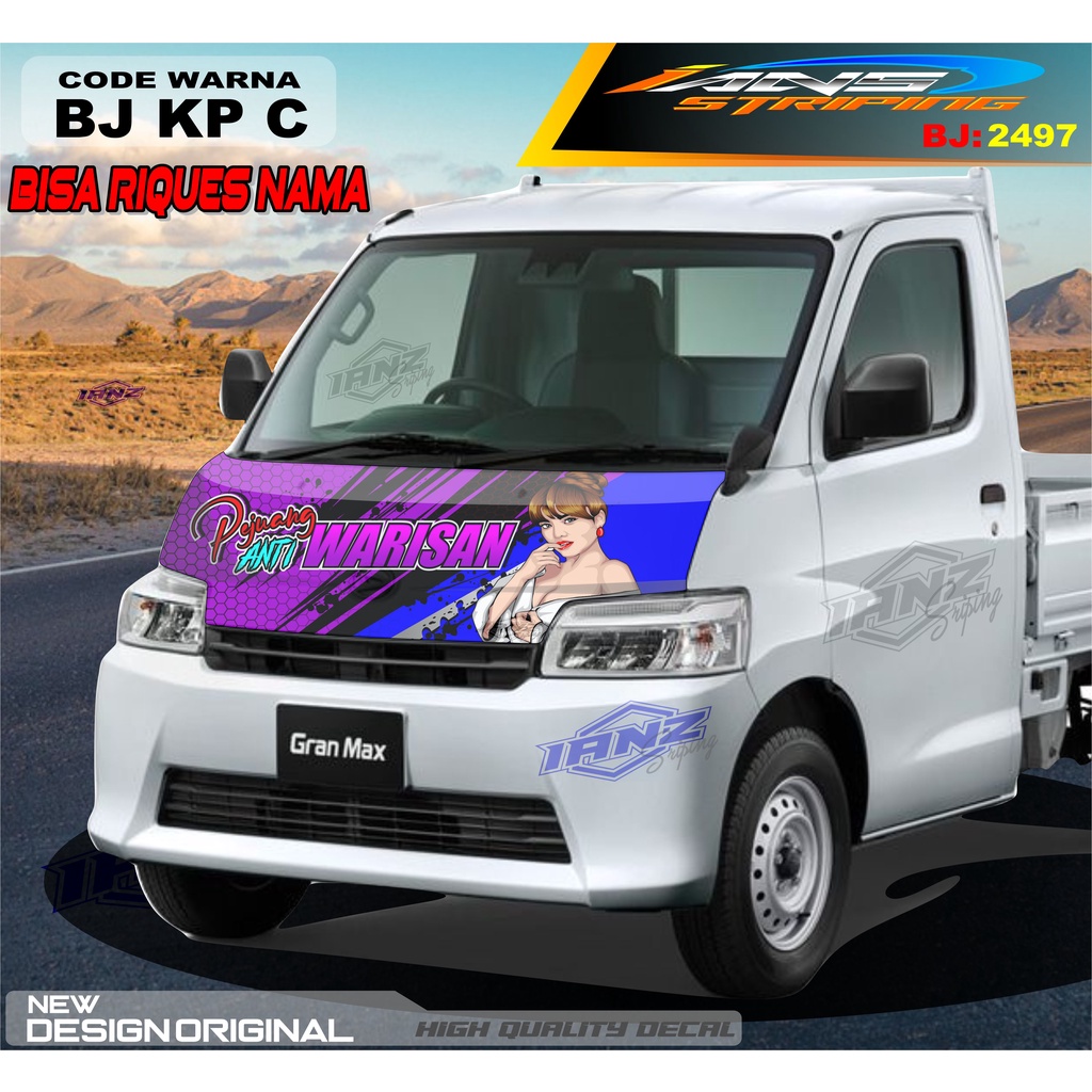 STIKER VARIASI KAP KABIN DEPAN MOBIL GRANMAX PICK UP / VARIASI STIKER KABIN DEPAN PICK UP / DECAL STIKER KABIN CARRY PICK UP L300 DLL