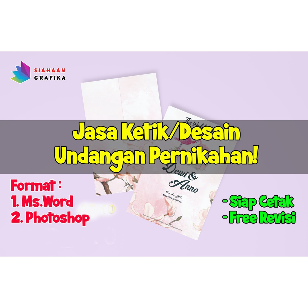 Jasa Ketik dan Desain Undangan Pernikahan Custom/Blangko