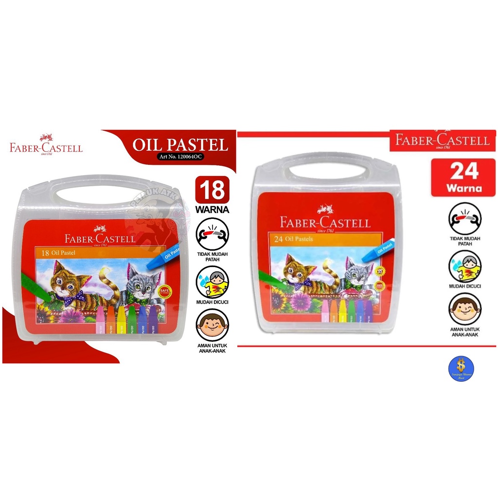 

Faber Castell Oil Pastels 18/ 24 Warna-Crayon Faber Castell 18/24 Warna