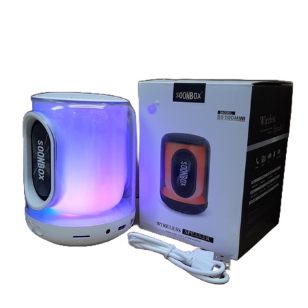 SPEAKER BLUETOOTH TWS SOONBOX S-9100 WIRELESS LED RGB LIGHT S9100 WIRELESS SPEAKER PORTABLE SPEAKER MUSIC BOX BLUETOOTH